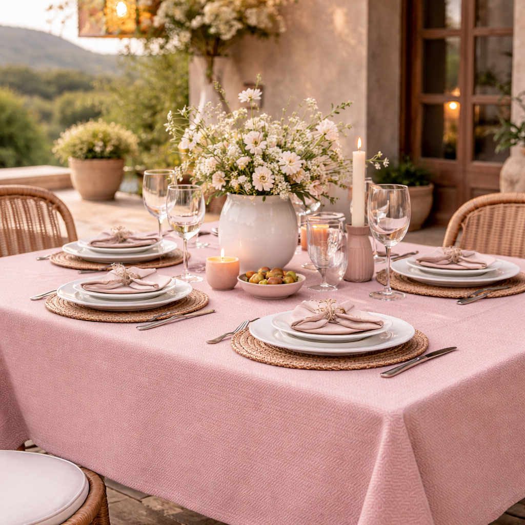 Pichler Tischdecke Hogard Rosa 150 x 250 cm