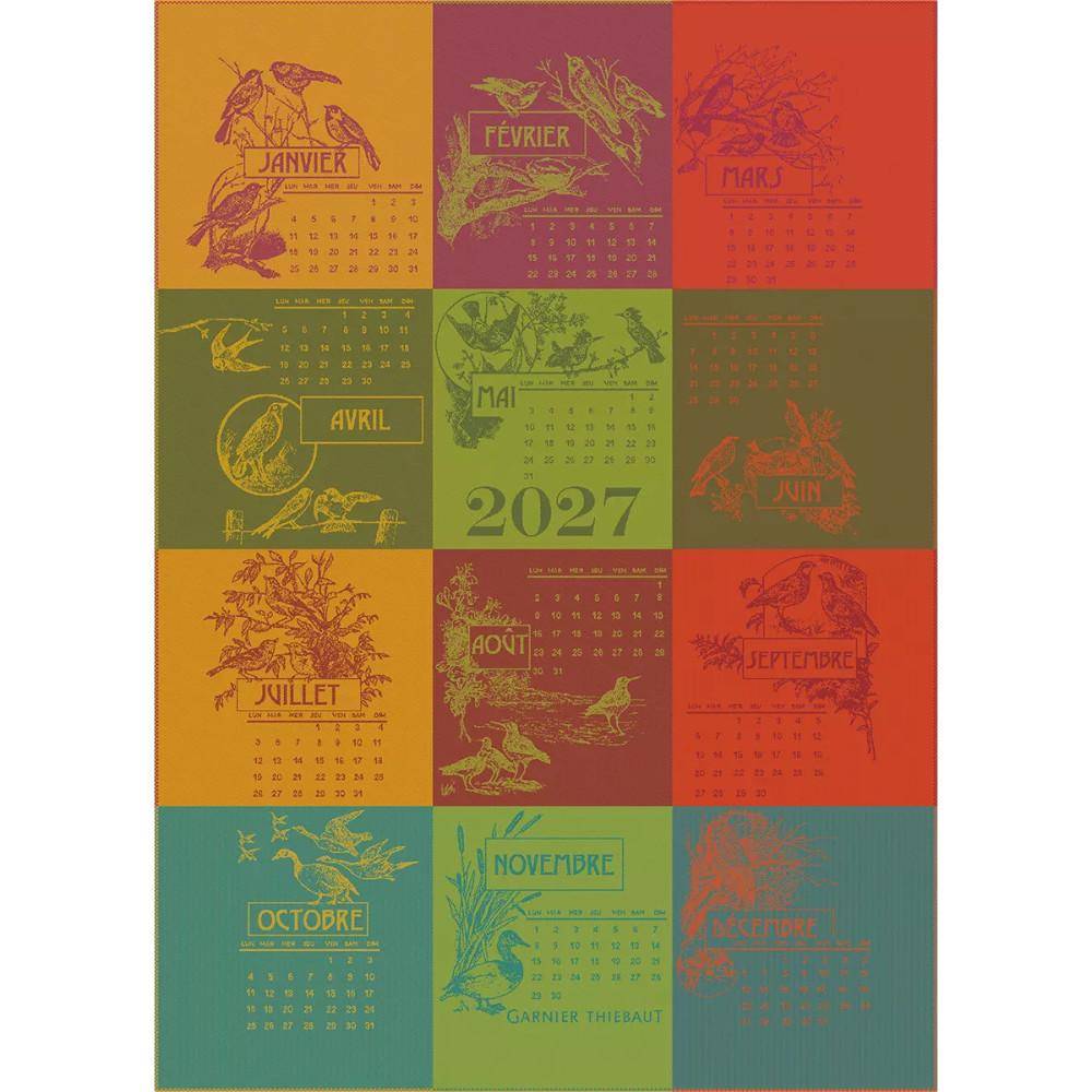 Garnier Thiebaut Geschirrtuch Calendrier 2027 celebration mit Jahreskalender