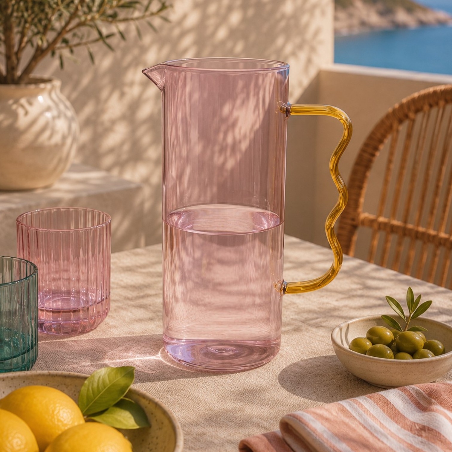 Tranquillo Krug Raiinbow in Rose/Gelb