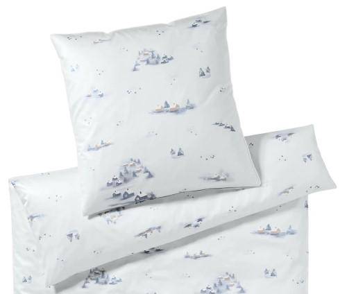 Elegante Comfort Satin Bettwäsche Home Winterblau 135 x 200 cm