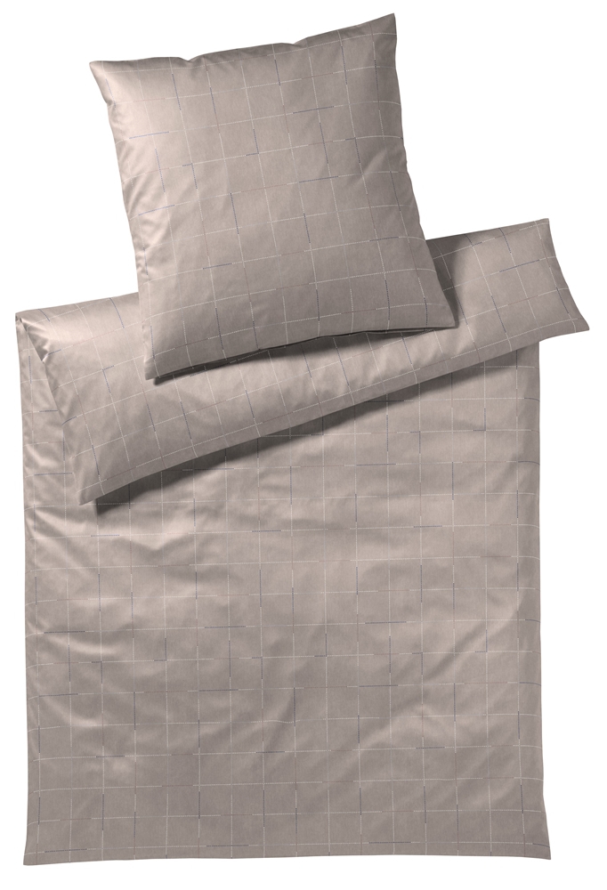 Elegante Comfort Satin Bettwäsche Tic Tac Toe Desert Sand 155 x 220 cm