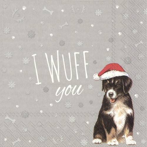 ihr Lunch Servietten I Wuff You 33 x 33 cm