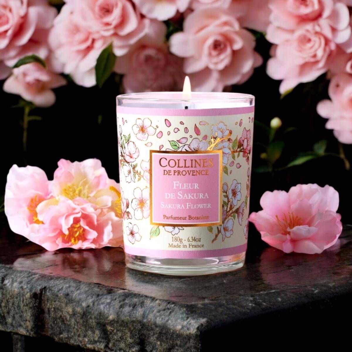 Von Collines De Provence - Duftkerze Sakura Blume 180g