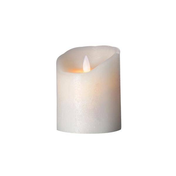 Sompex Flame Echtwachs LED Kerze Weiß Frosted 8 x 12,5 cm