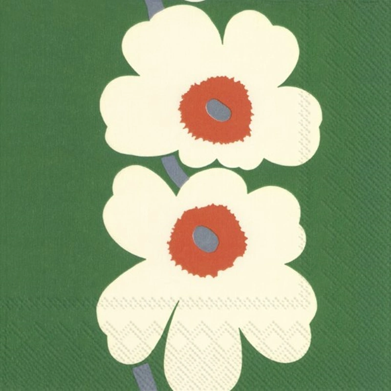 ihr Lunch Servietten Marimekko Unikko 60th Anniversary Green 33 x 33 cm