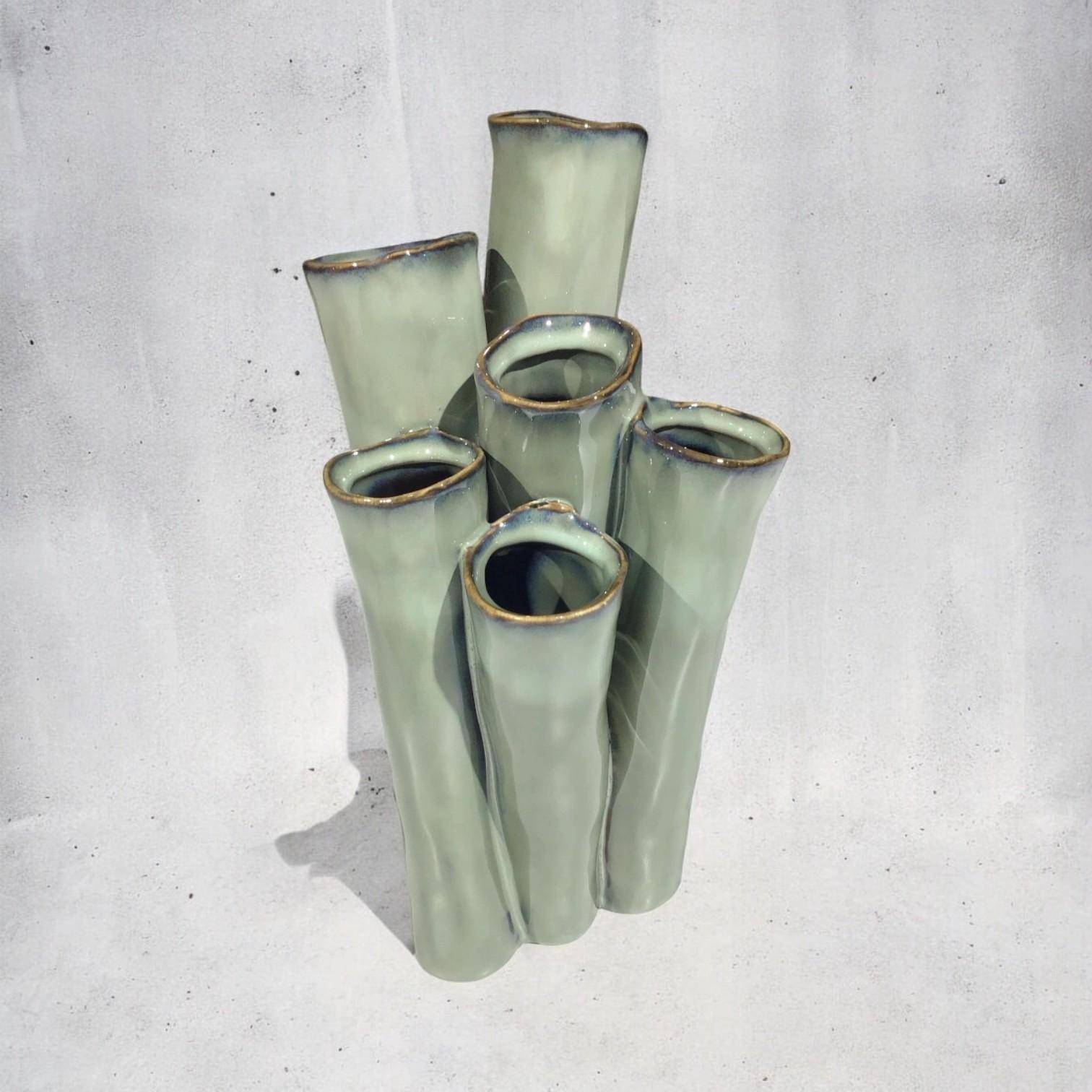 Villa Pottery Vase New Juul Grün/Oliv 20 cm