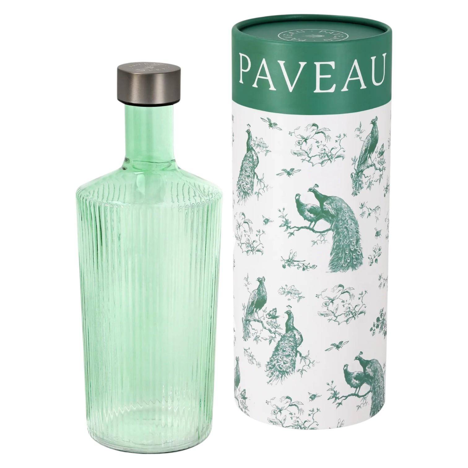 Paveau Ribbed Wasserflasche aus Glas mit dekorativer Geschenkverpackung – stilvoll und nachhaltig.