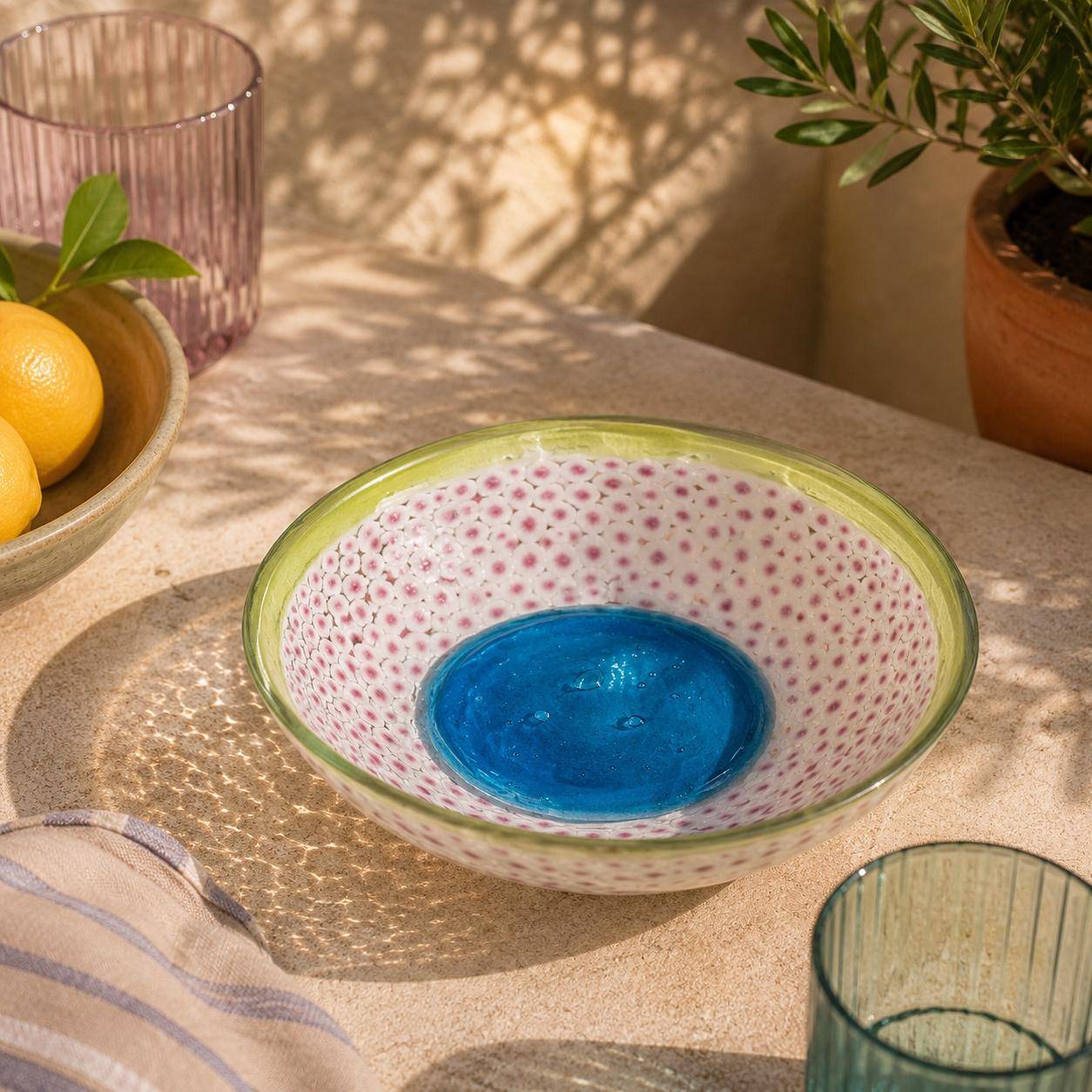 Tranquillo Glasschale FLOATING Hues - Mehrfarbig 16,5 cm
