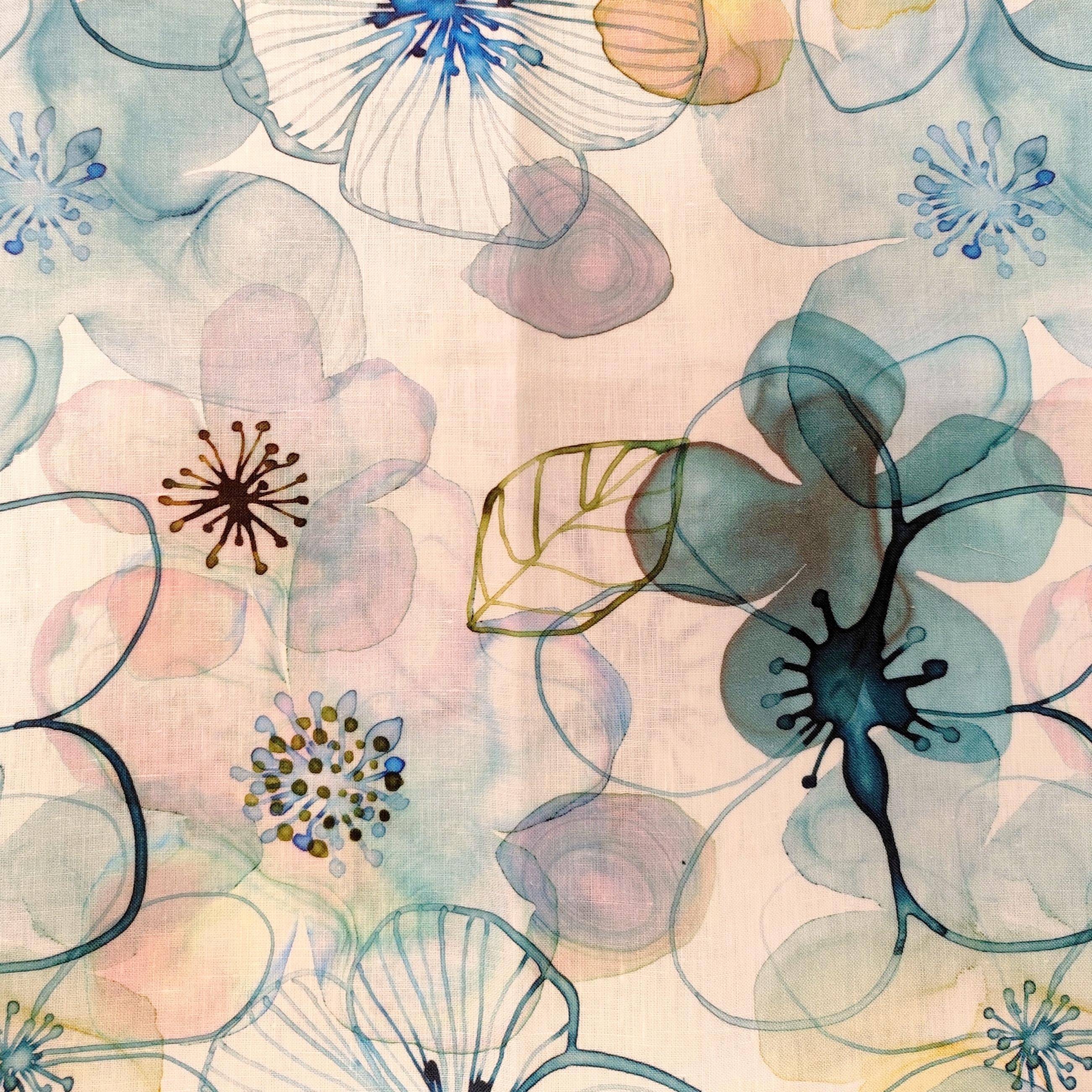 Pichler Mitteldecke Waterblossom Lagune 85 x 85 cm