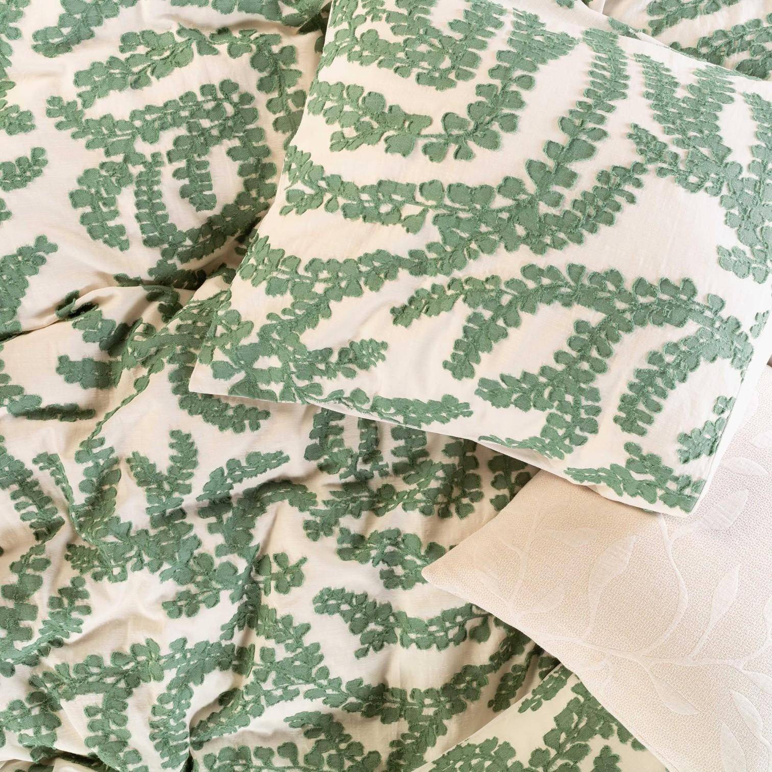 ESSENZA Baumwoll-Bettwäsche Eleria Green 155 x 220 cm + 80 x 80 cm