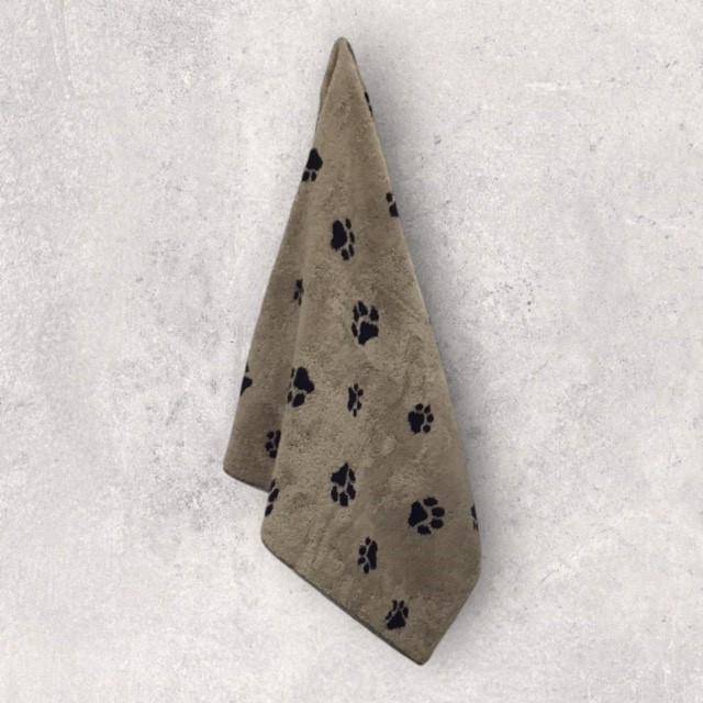 Cawö Frottiertuchserie We love Dogs Pfötchen Schwarz Handtuch 50 x 100 cm