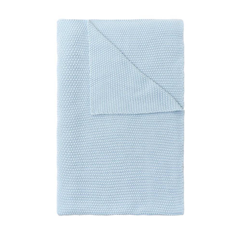 Marc O’Polo Plaid Nordic Knit Calm Blue, gestrickte Wohndecke 130 x 170 cm