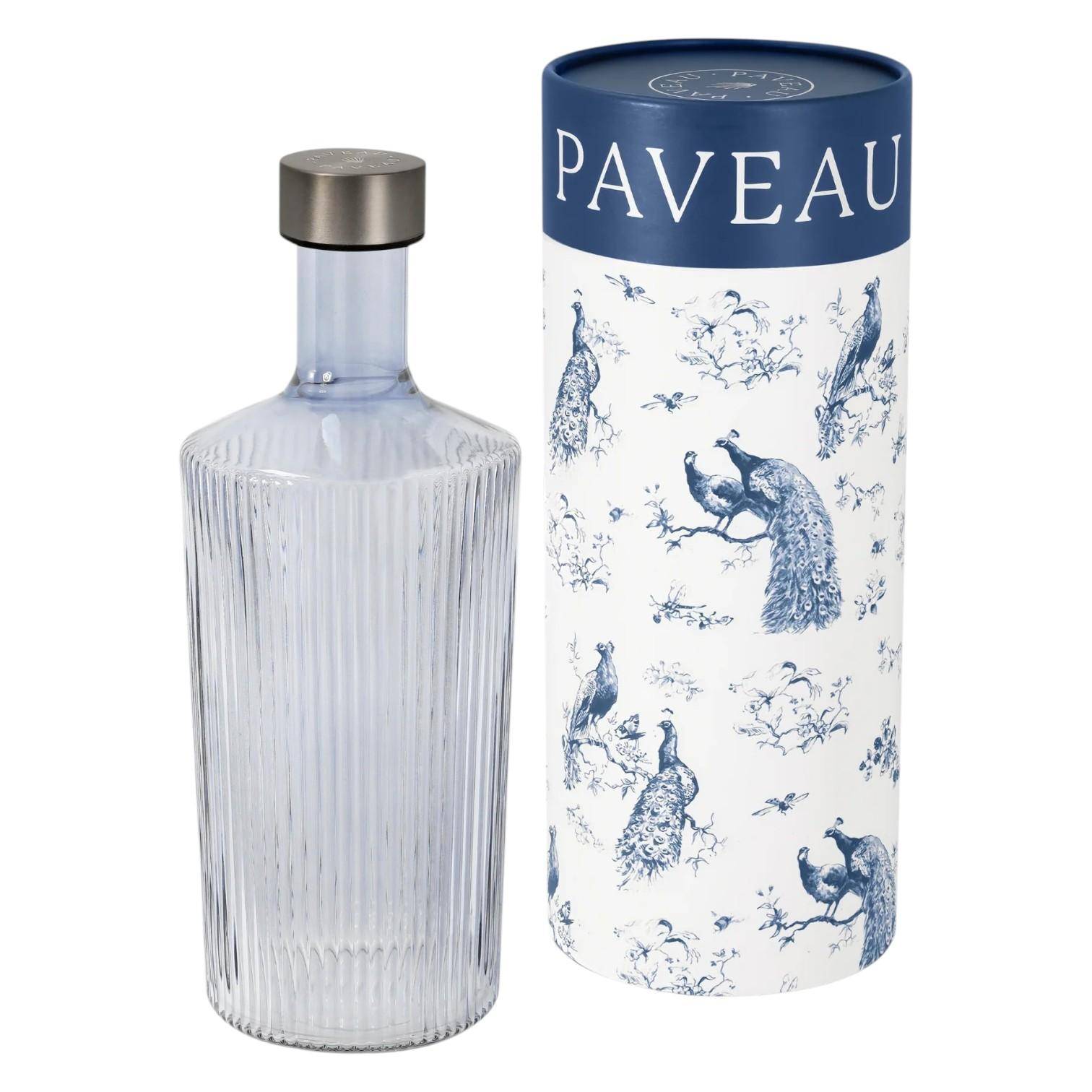 Paveau Ribbed Wasserflasche aus Glas mit dekorativer Geschenkverpackung – stilvoll und nachhaltig.