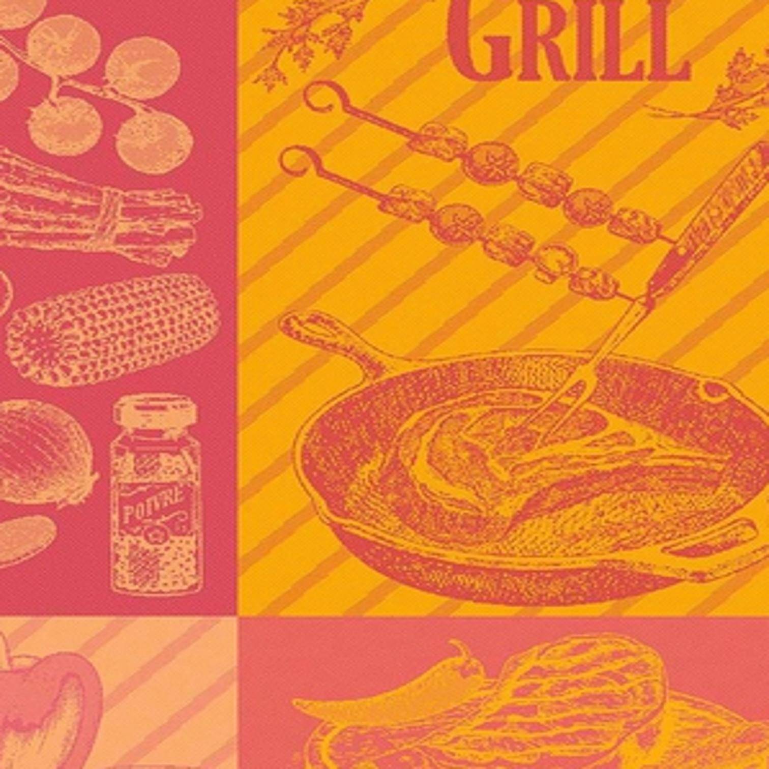 Detailaufnahme Garnier Thiebaut Küchentuch Le Grill Ketchup mit Grillillustrationen