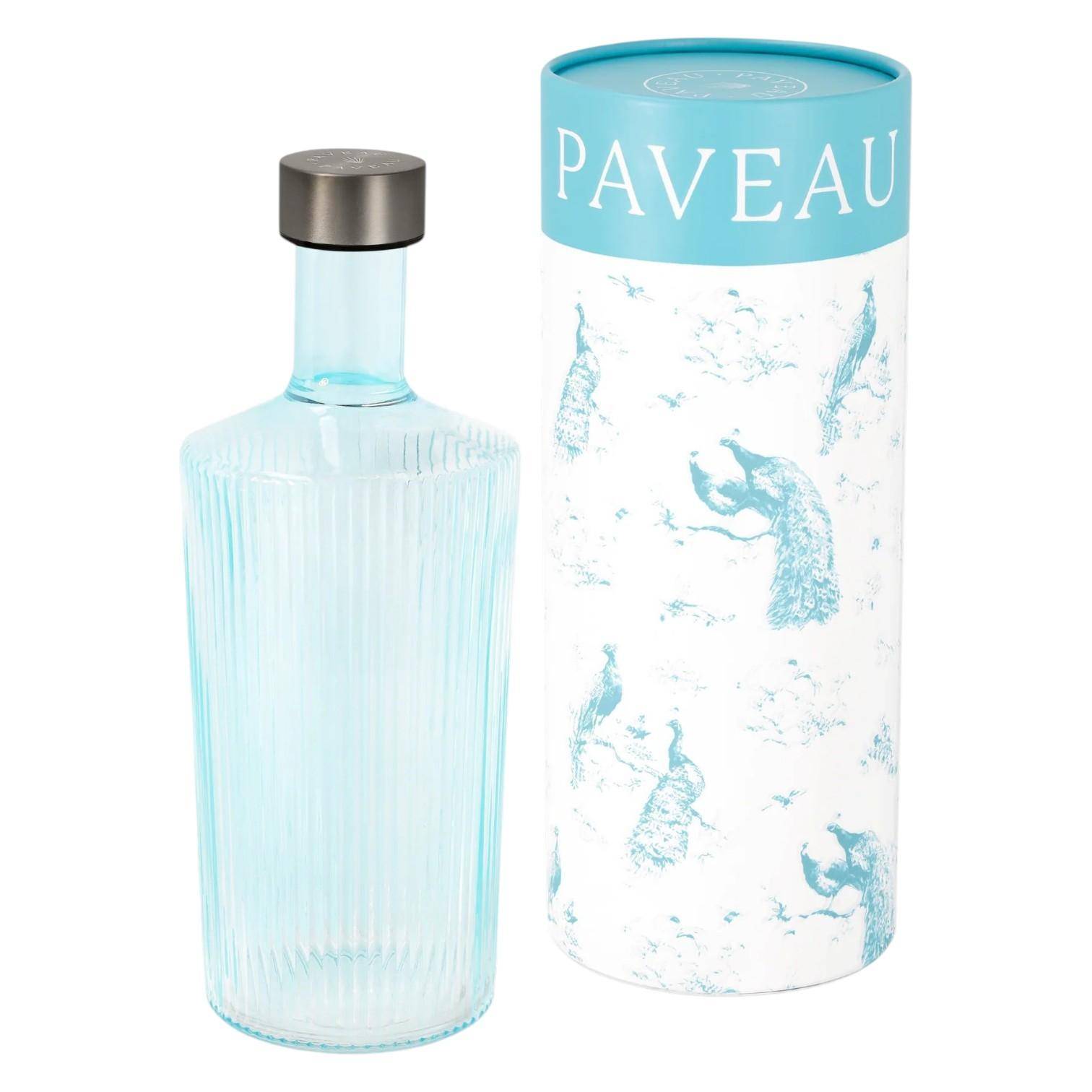 Paveau Ribbed Wasserflasche aus Glas mit dekorativer Geschenkverpackung – stilvoll und nachhaltig.