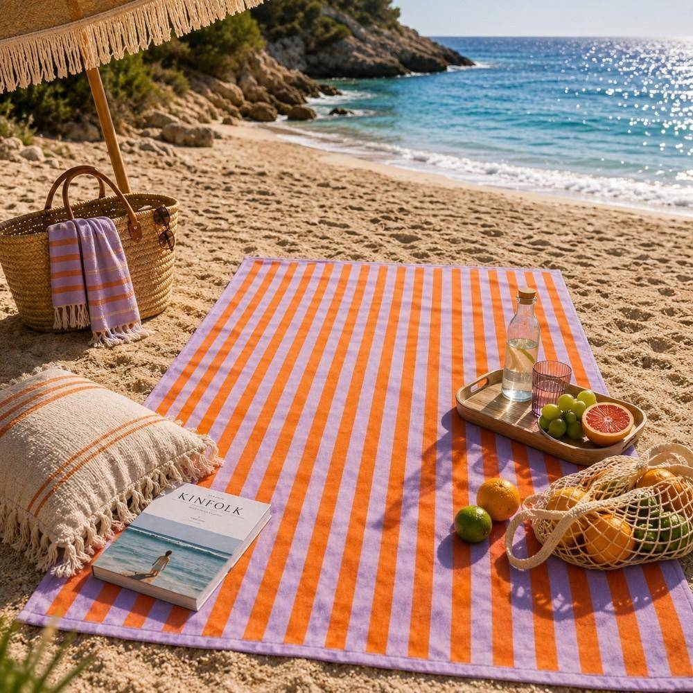 Strandtuch Cabane Lavender/Peach