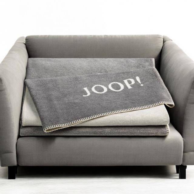 JOOP! Wohndecke Melange Doubleface Graphit - Ecru
