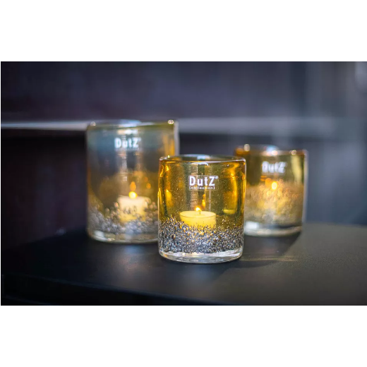 DutZ Vase - Cylinder Bubbles Gold 10 cm