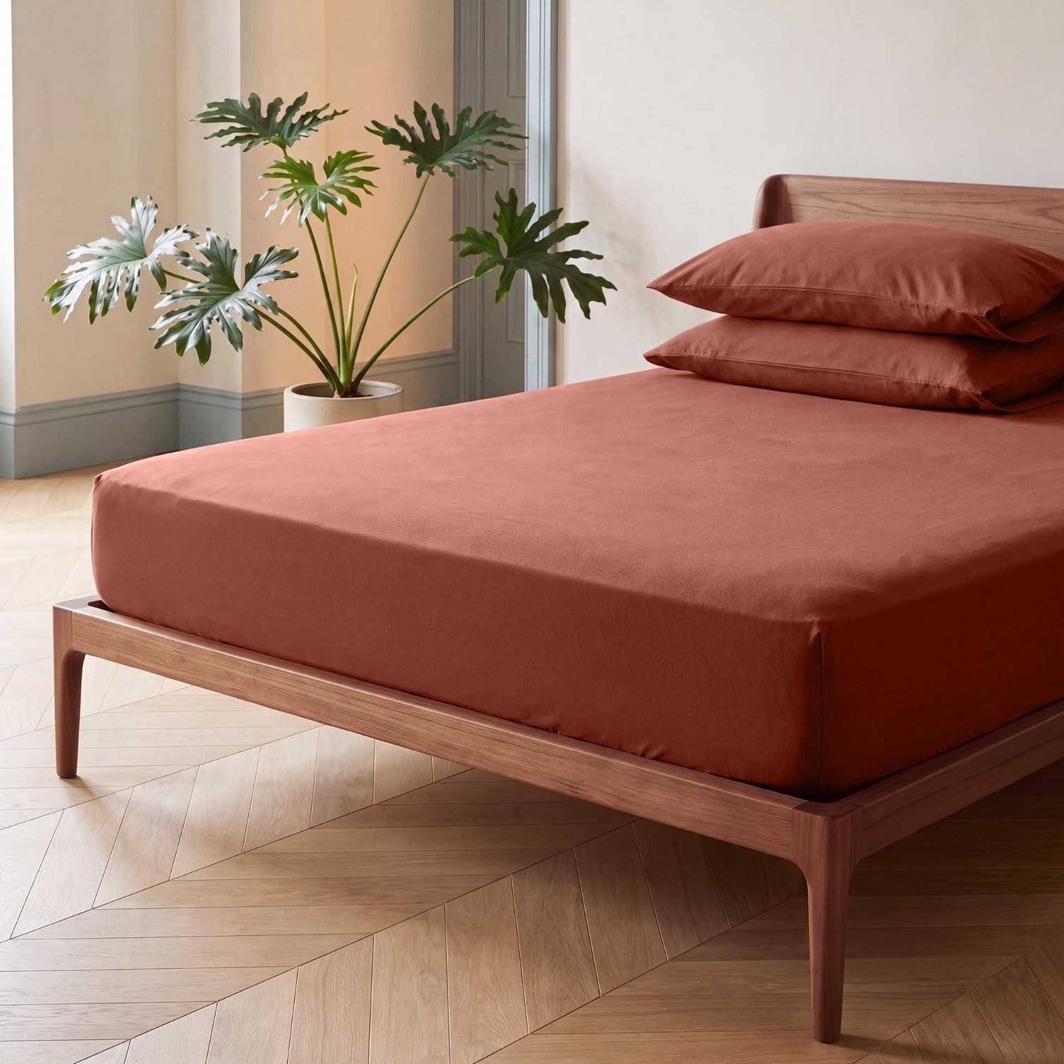 ESSENZA Fine Organic Jersey Spannbetttuch Terracotta 140-160 x 200-220 cm