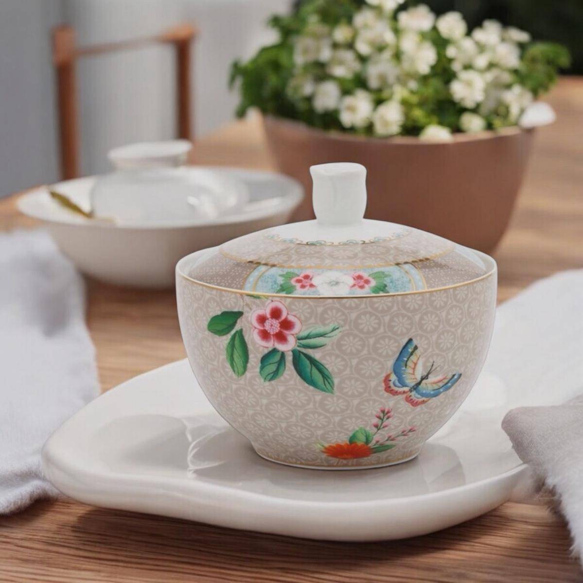 PiP Studio Sugar Bowl Blushing Birds Khaki 300 ml