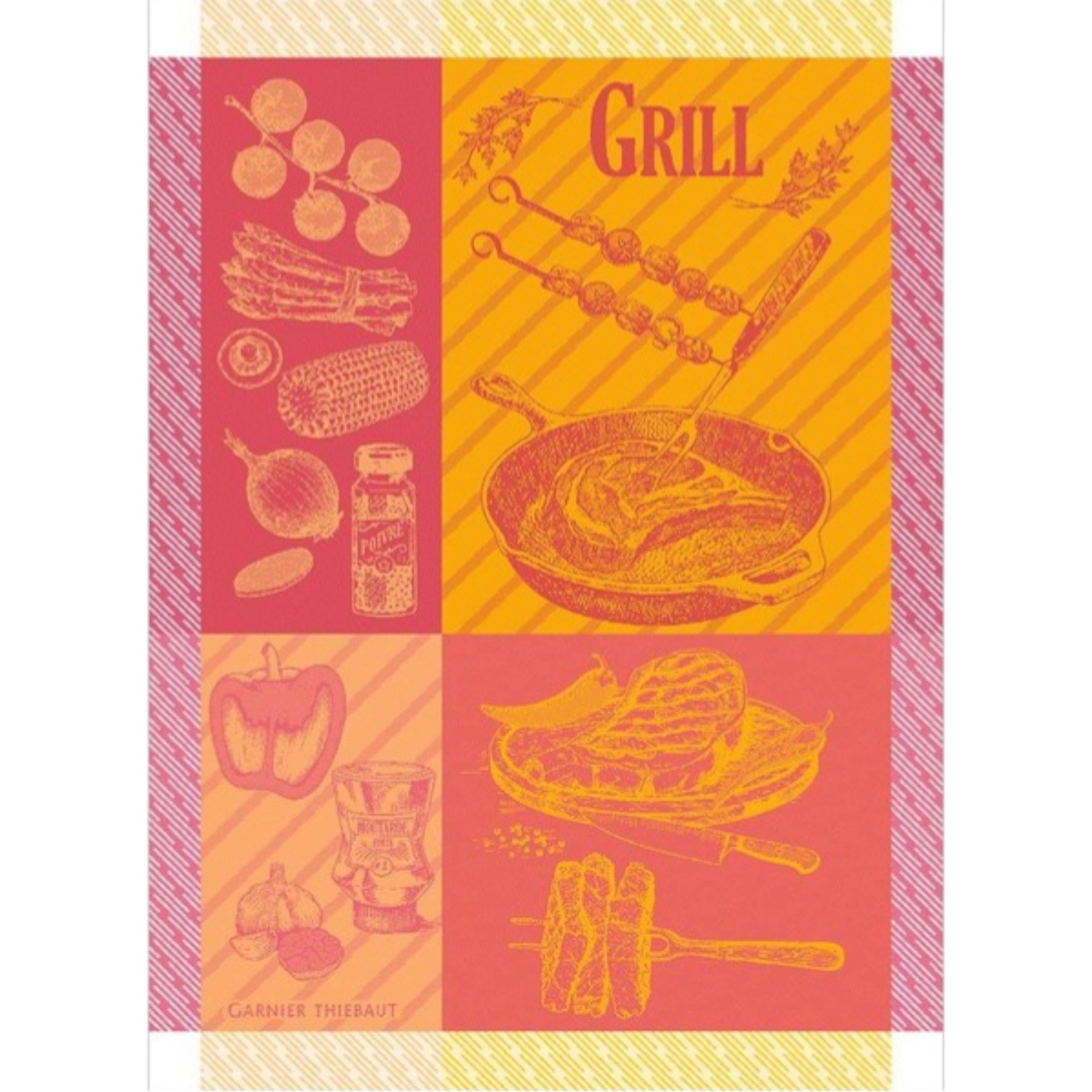 Garnier Thiebaut Geschirrtuch Le Grill Ketchup mit Grill und BBQ Motiven