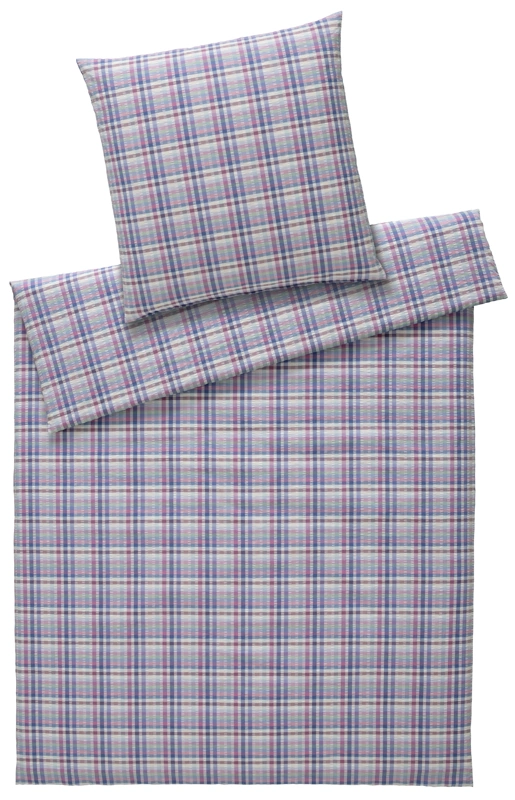 Elegante Seersucker Bettwäsche Gudhjem Pink 155 x 220 cm