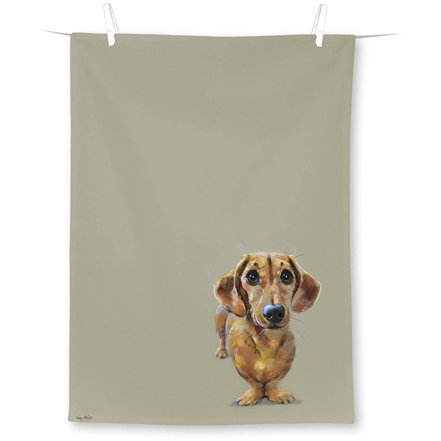 Geschirrtuch Dog Buddy 50 x 70 cm – 100% Baumwolle mit Dackel Motiv