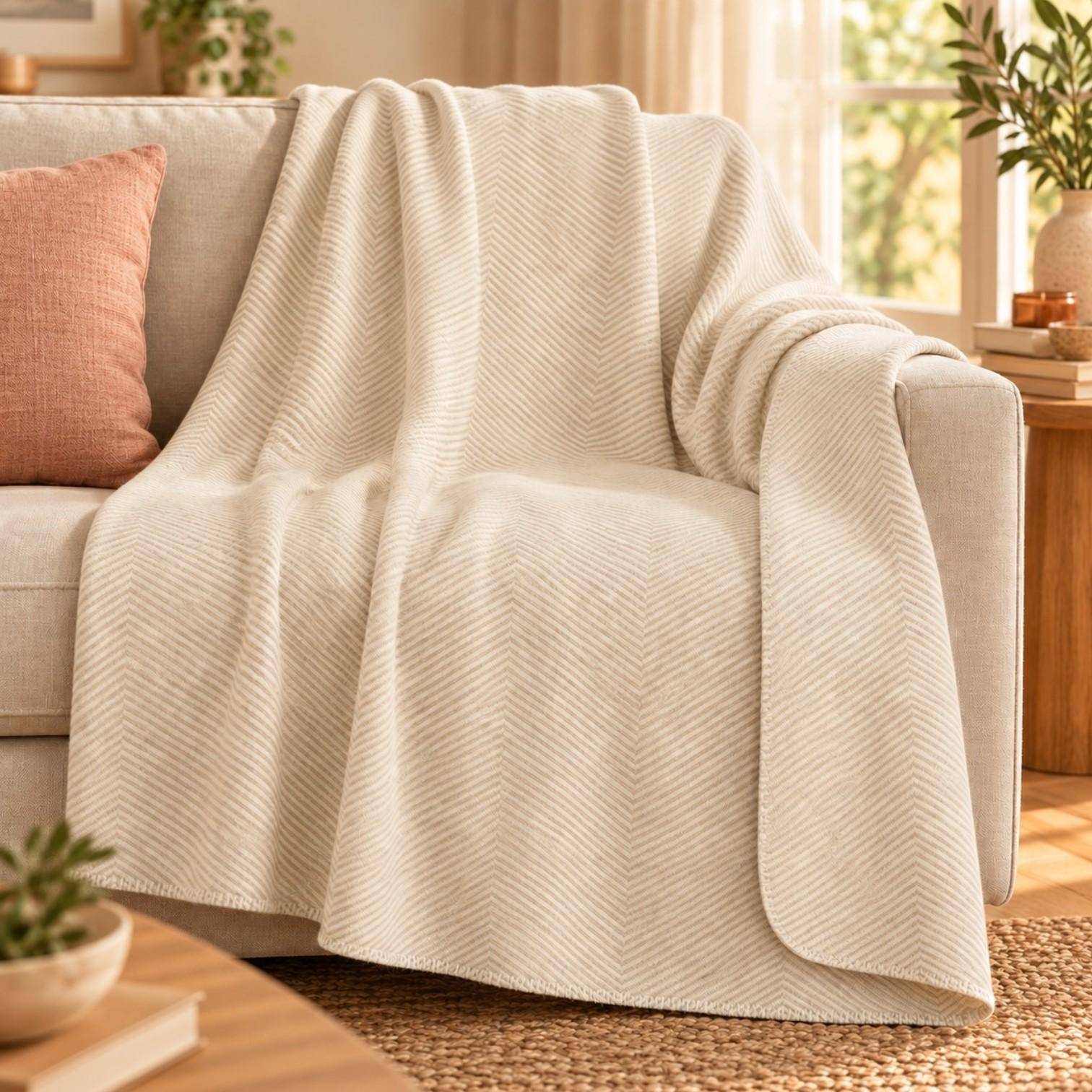 Pad Decke Byron in Sand-Natural 150 x 200 cm