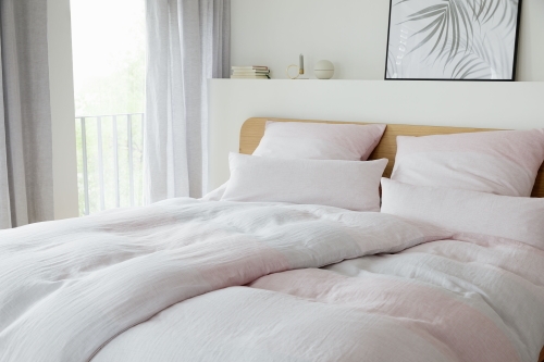 Elegante Halbleinen Bettwäsche Sense Blush 135 x 200 cm