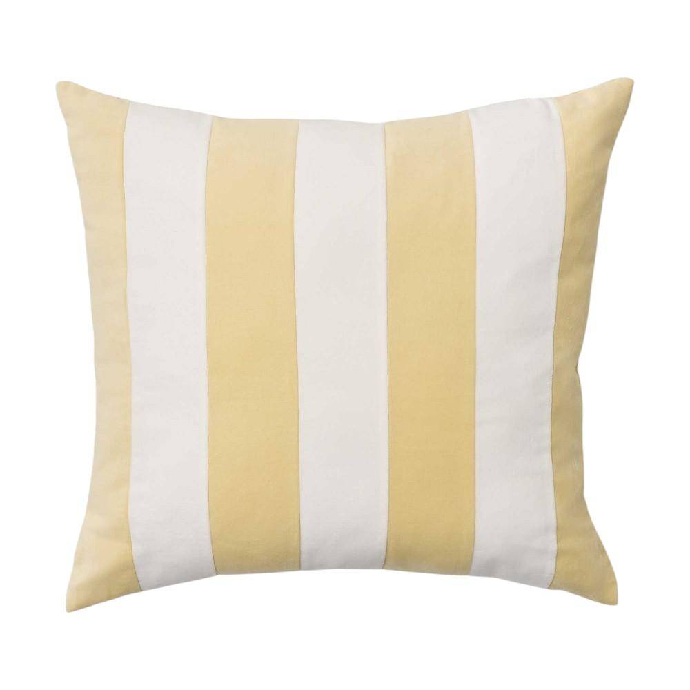 ESSENZA Dekokissen Nino Yellow Straw 50 x 50 cm mit gelb-weißen Streifen als Freisteller