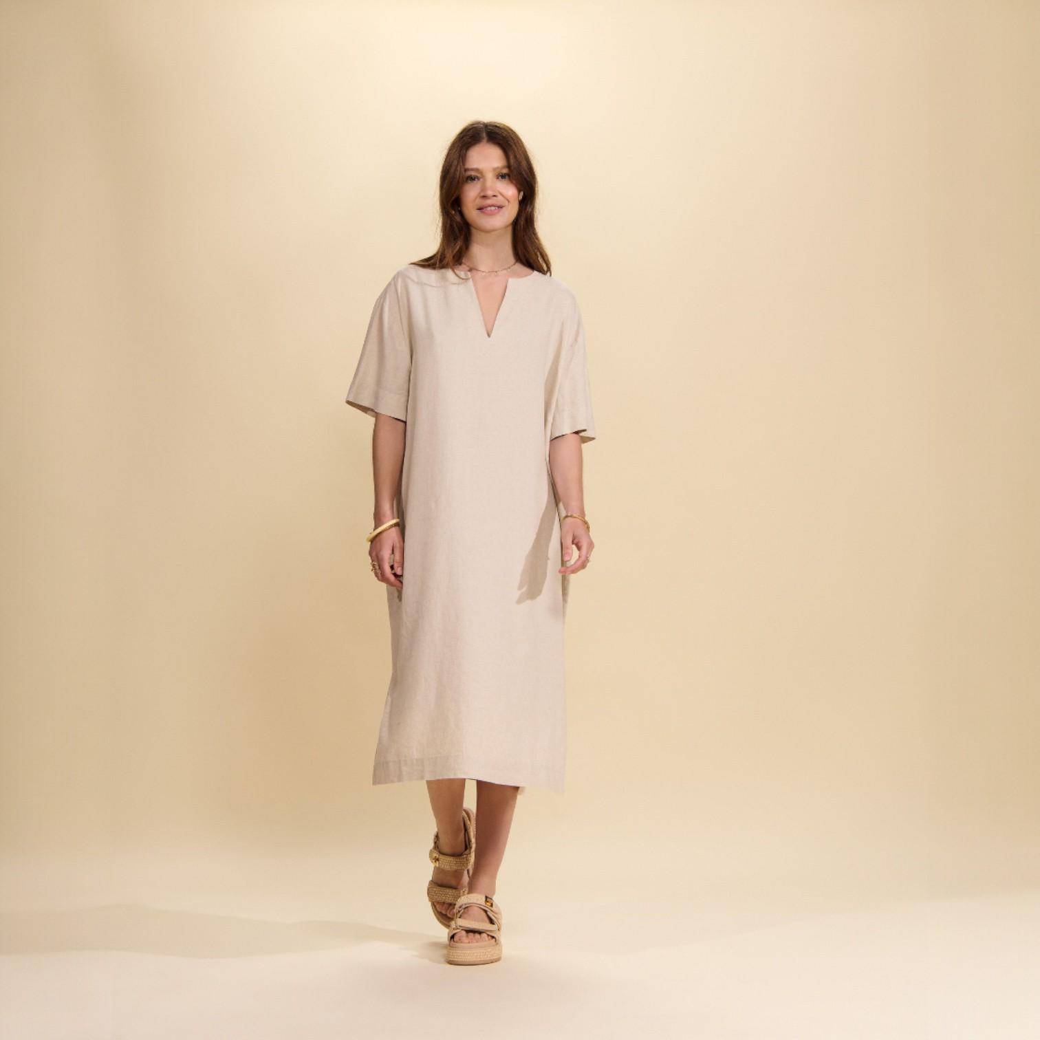 ESSENZA kurzärmeliges Nachthemd Eara Uni Natural Linen S