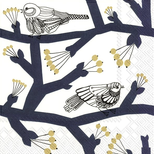 ihr Lunch Servietten Marimekko Pakkanen dark blue 33 x 33 cm