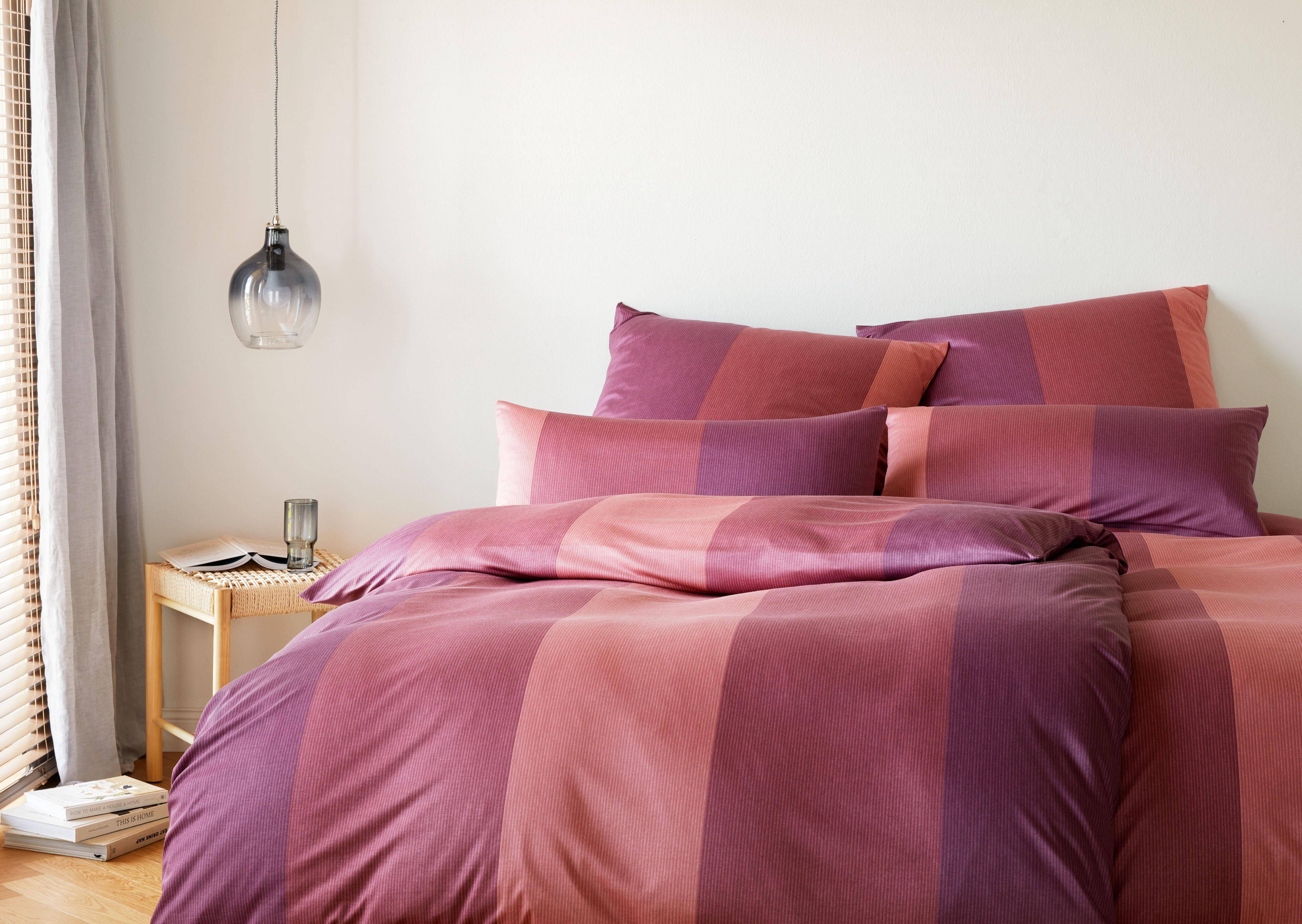 Elegante Jersey Bettwäsche Playlist Weinrot 155 x 220 cm