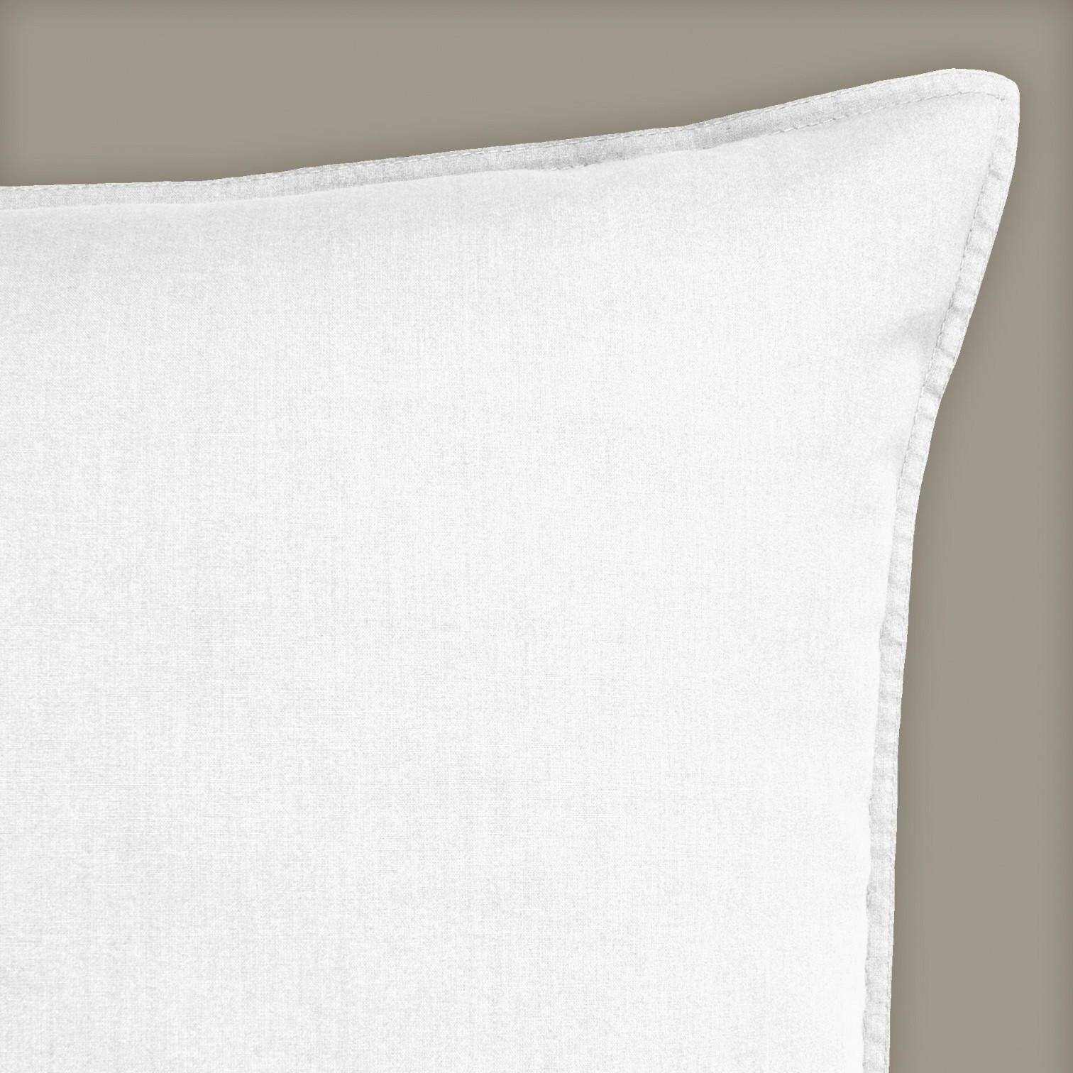 Bierbaum Wohnen Renforcé Bettwäsche Weiß Kopfkissen Detail 100% Baumwolle stone washed