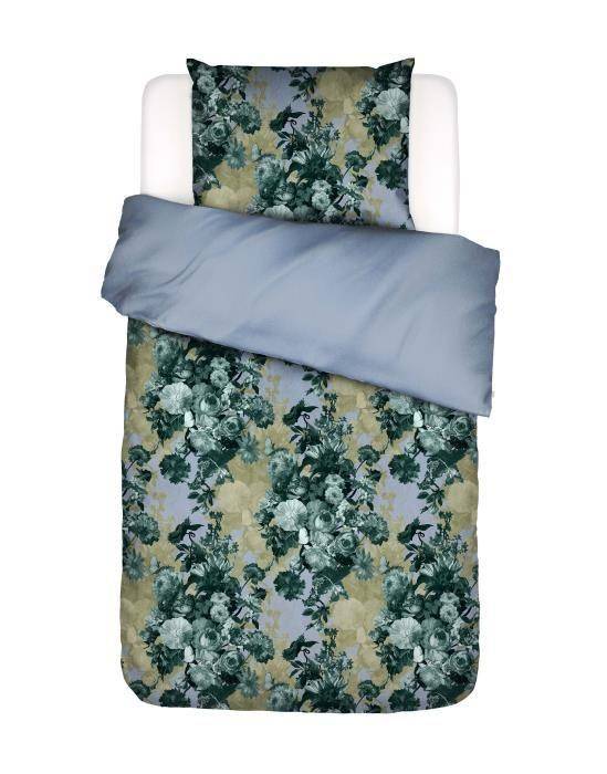 Essenza Baumwollsatin Bettwäsche Leila Chambray Blue 155 x 220 cm + 80 x 80 cm