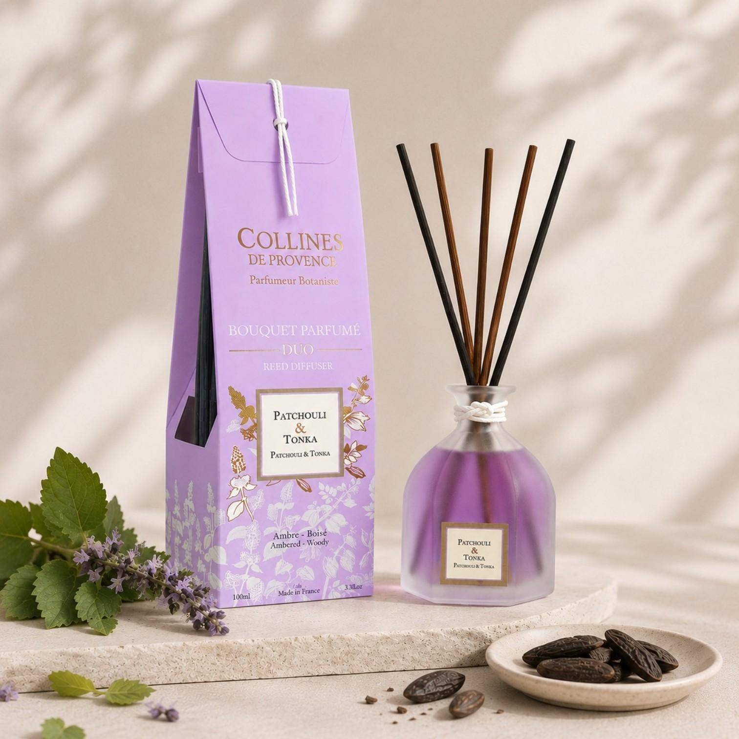 Von Collines De Provence - Duftstäbchen Patschuli & Tonka 100ml