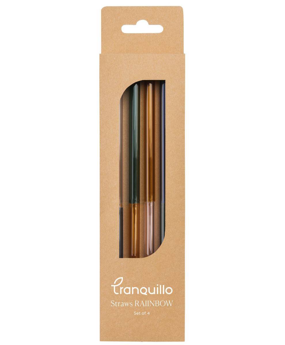 Tranquillo Raiinbow Glas Strohhalme 4er Set