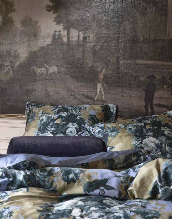 Essenza Baumwollsatin Bettwäsche Leila Chambray Blue 155 x 220 cm + 80 x 80 cm