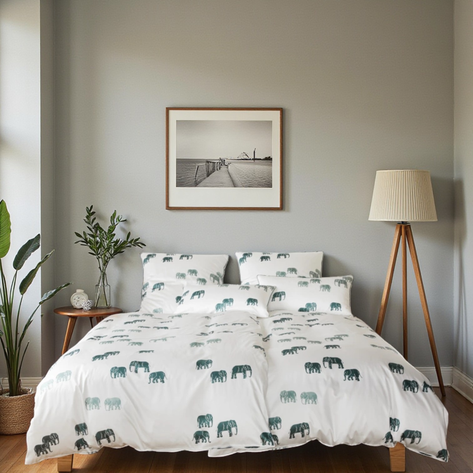 wie gestempelt: elefantastische Bettwäsche ♥ Elephant Walk Salbei-Grün