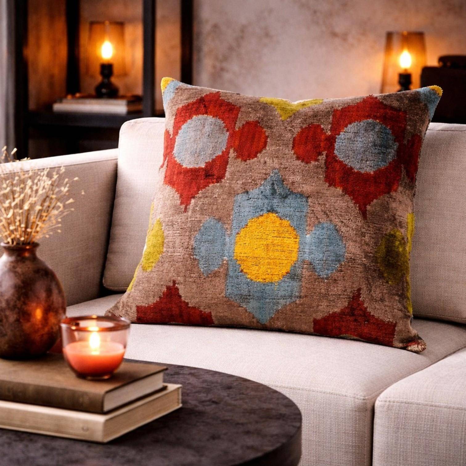 Thanks A LOT Kissenhülle Multi 50x50 cm – Silk Velvet Designkissen im Wohnzimmer