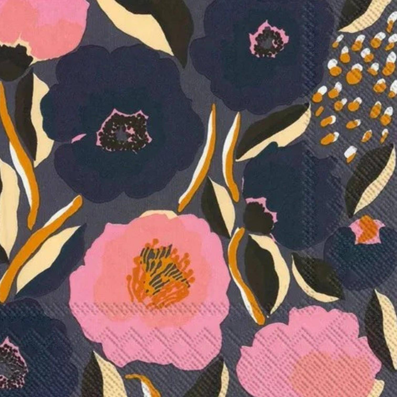 ihr Lunch Servietten Marimekko Rosarium blue rose 33 x 33 cm