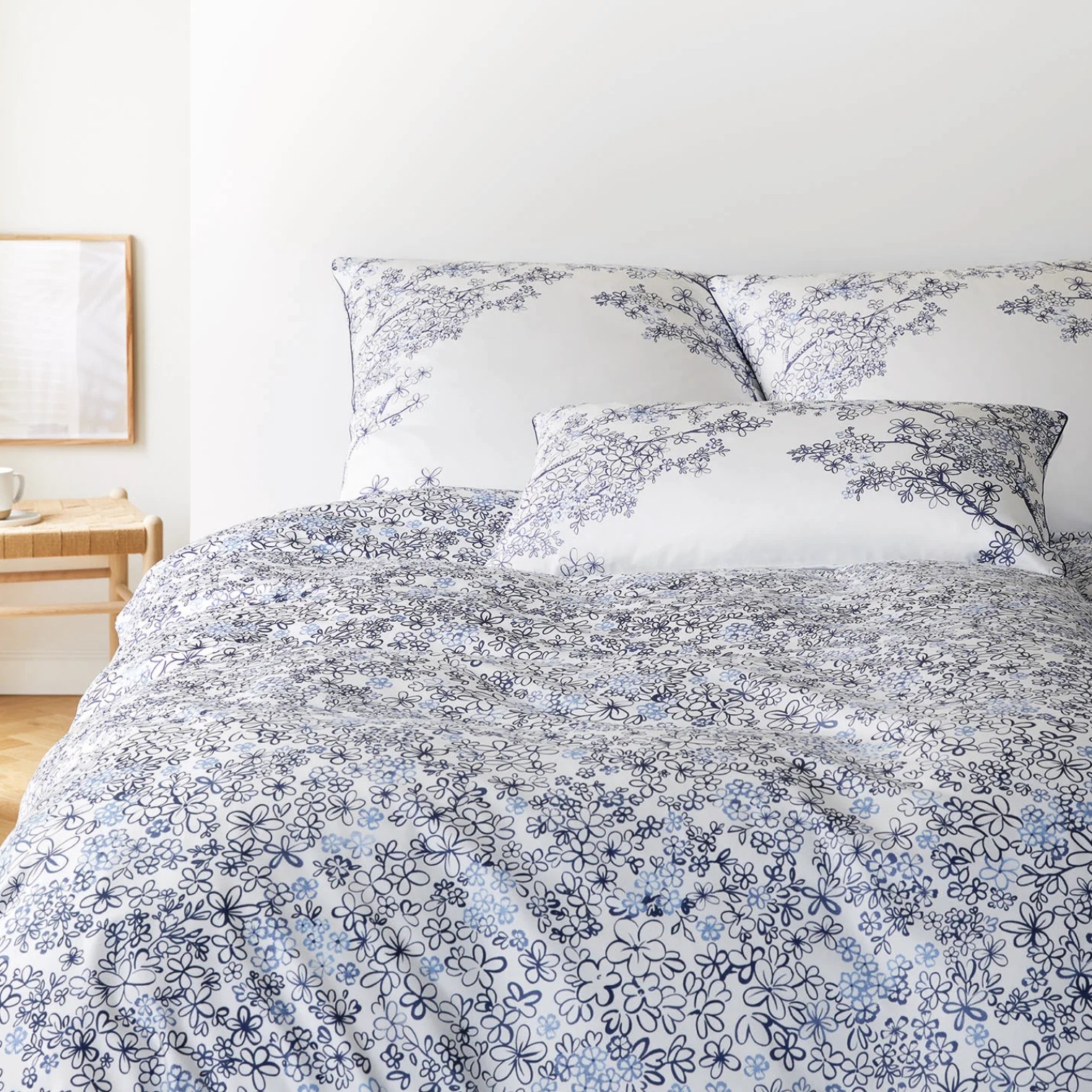 Elegante Comfort Satin Bettwäsche Belle Indigo 135 x 200 cm