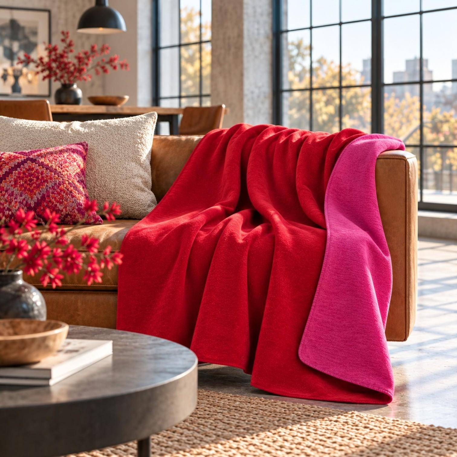 Pad Decke Hobart in Red-Pink 150 x 200 cm