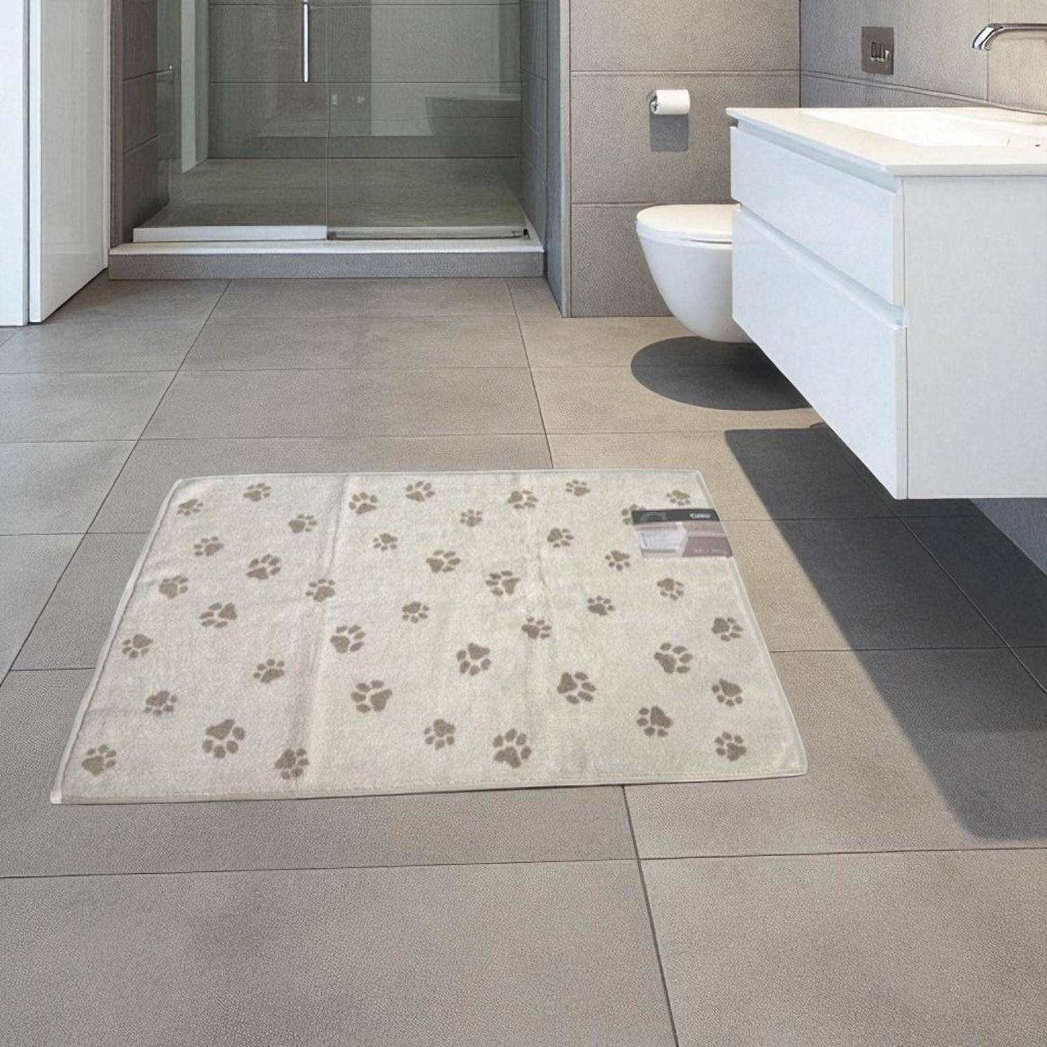 Cawö Frottier-Dusch/Badematte WE LOVE DOGS Pfötchen 6247 Natur/Beige 50 x 80 cm