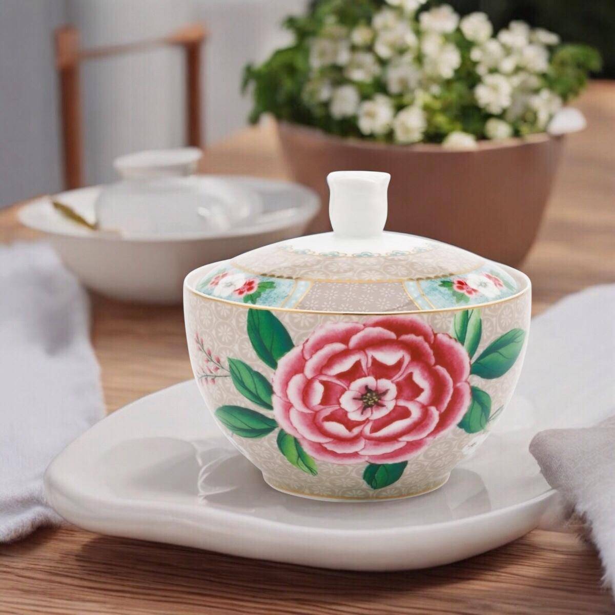 PiP Studio Sugar Bowl Blushing Birds Khaki 300 ml