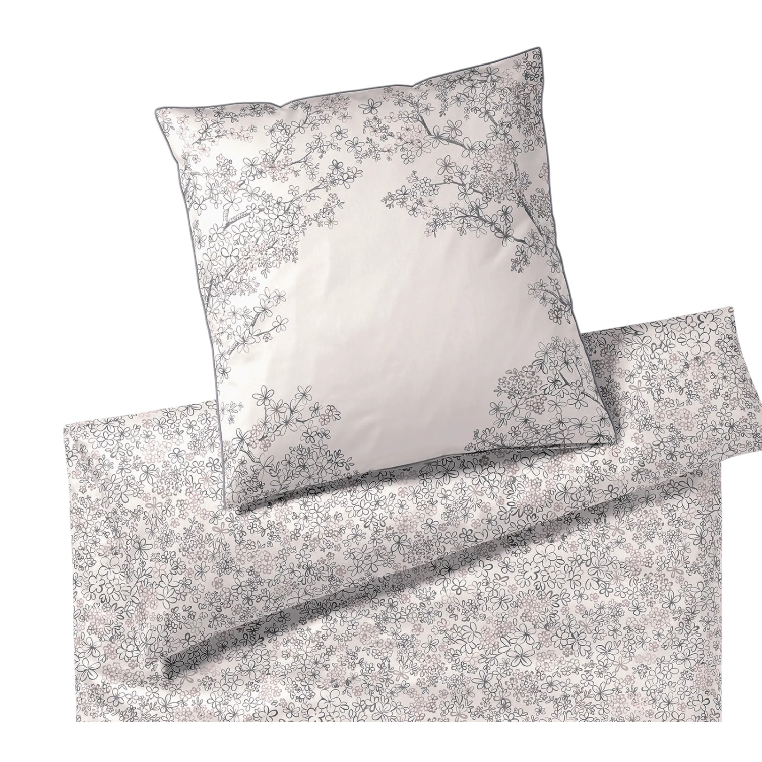 Elegante Comfort Satin Bettwäsche Belle Greige 135 x 200 cm