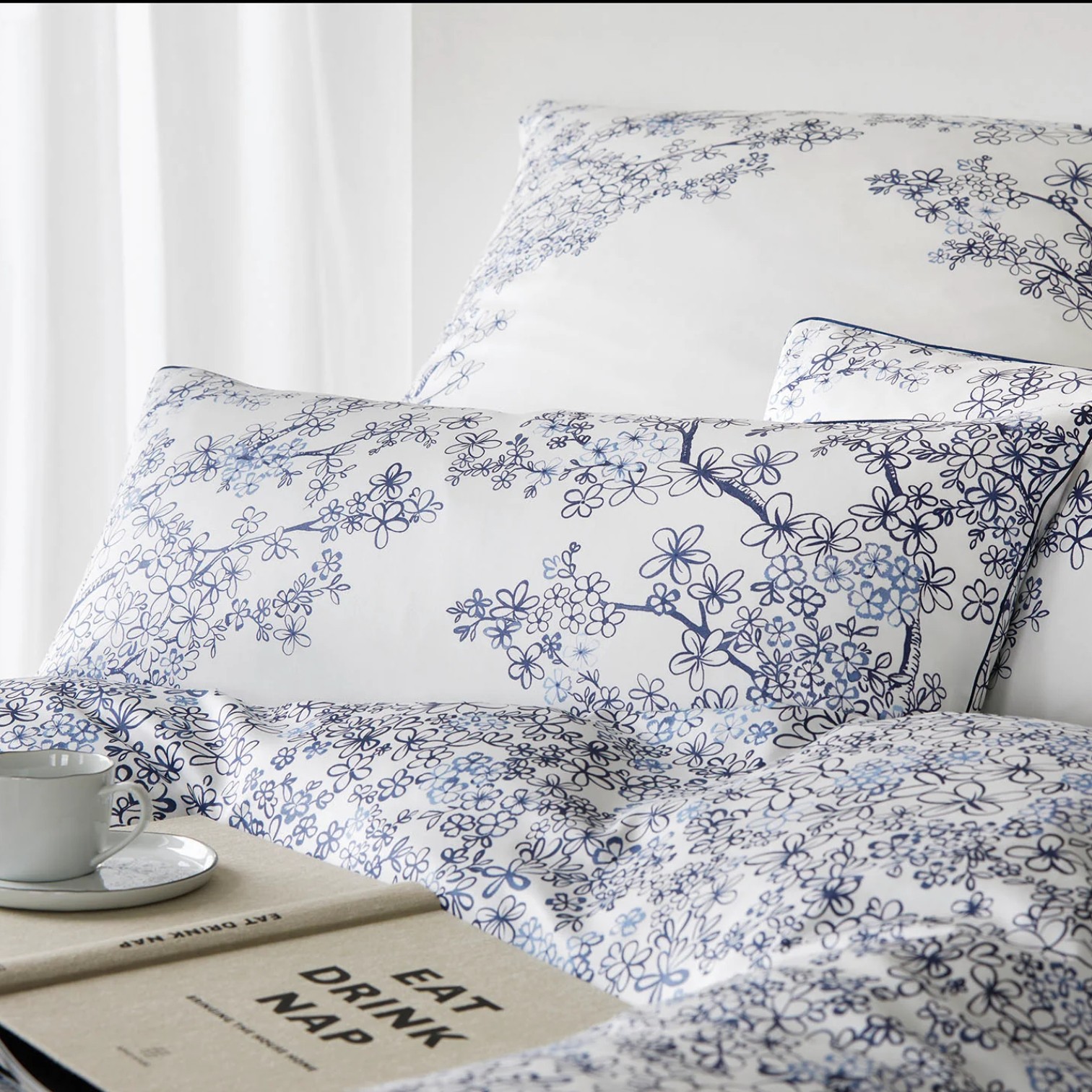 Elegante Comfort Satin Bettwäsche Belle Indigo 135 x 200 cm