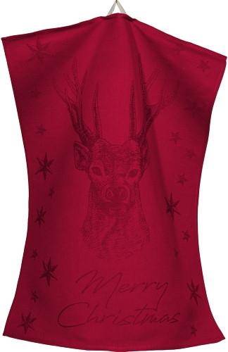 Sander Geschirrtuch Christmas Deer Rot 50 x 70 cm