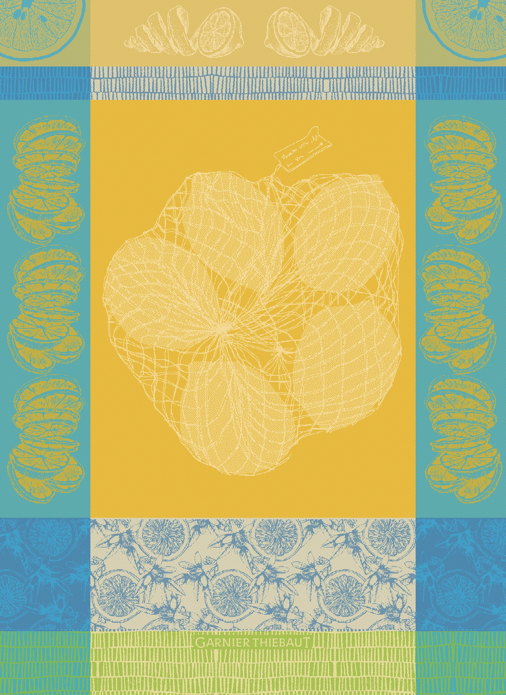 Garnier Thiebaut Geschirrtuch - Filet de Citrons Soleil