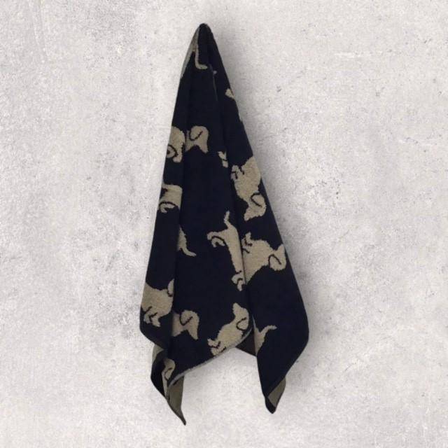 Cawö Frottiertuchserie We love Dogs Dackel Schwarz Handtuch 50 x 100 cm